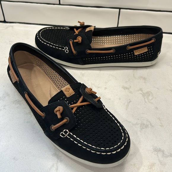 Sperry Top Sider Black Moccasin Boat Shoes - Picture 16 of 16